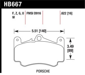 Porsche 911 Carrera 4 Brake Pads - Front - Hawk Performance - DTC-60 - `02-`05 Porsche 911 Carrera 4 Brake Pads - Front - Hawk Performance - DTC-60 - `02-`05